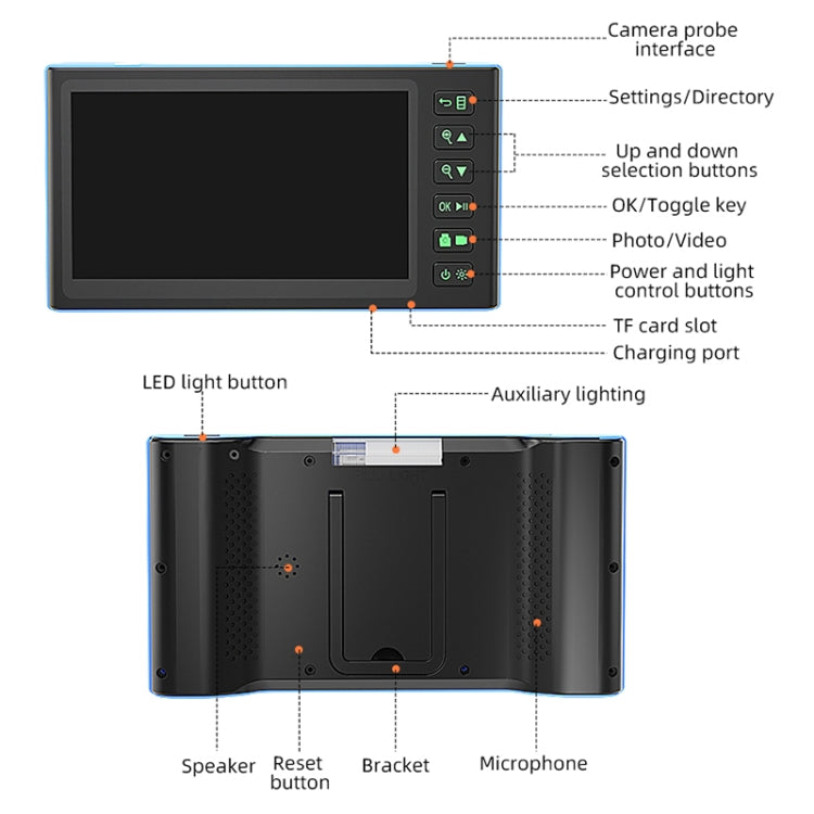 T23 8mm Single Lens 7 inch Screen Industrial Endoscope, Spec:2m Tube -  by buy2fix | Online Shopping UK | buy2fix