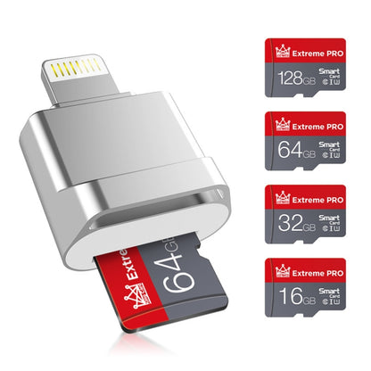 MicroDrive 8pin To TF Card Adapter Mini iPhone & iPad TF Card Reader, Capacity:64GB(Silver) -  by MICRODRIVE | Online Shopping UK | buy2fix