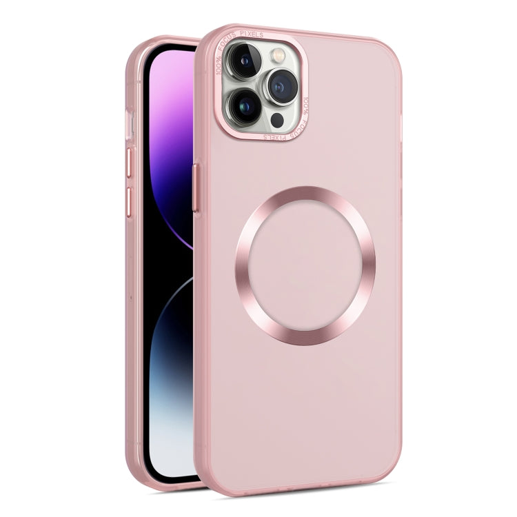 For iPhone 11 Pro CD Texture MagSafe Frosted Translucent Phone Case(Pink) - iPhone 11 Pro Max Cases by buy2fix | Online Shopping UK | buy2fix