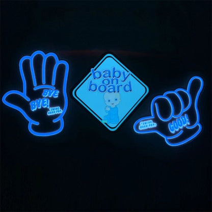 EL Luminous Car Stickers Cold Light Car Stickers Car Luminous Pattern Decoration(Wanted Blue) - Decorative Sticker by buy2fix | Online Shopping UK | buy2fix