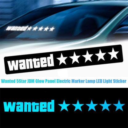 EL Luminous Car Stickers Cold Light Car Stickers Car Luminous Pattern Decoration(Wanted White Red) - Decorative Sticker by buy2fix | Online Shopping UK | buy2fix