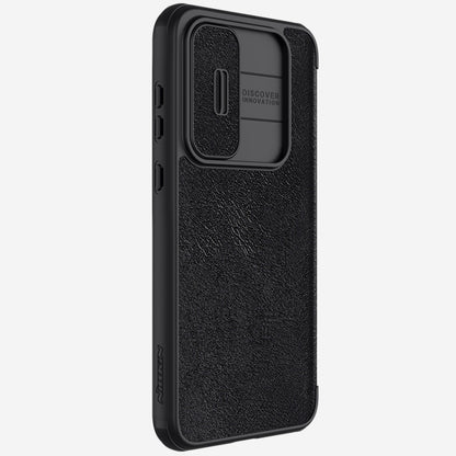 For Samsung Galaxy A35 NILLKIN QIN Series Pro Sliding Camera Cover Design Leather Phone Case(Black) - Galaxy Phone Cases by NILLKIN | Online Shopping UK | buy2fix