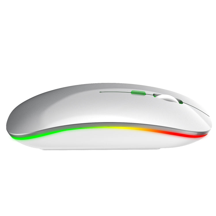 HXSJ M40 2.4GHZ 800,1200,1600dpi Third Gear Adjustment Colorful Wireless Mouse USB Rechargeable(Silver) - Wireless Mice by HXSJ | Online Shopping UK | buy2fix