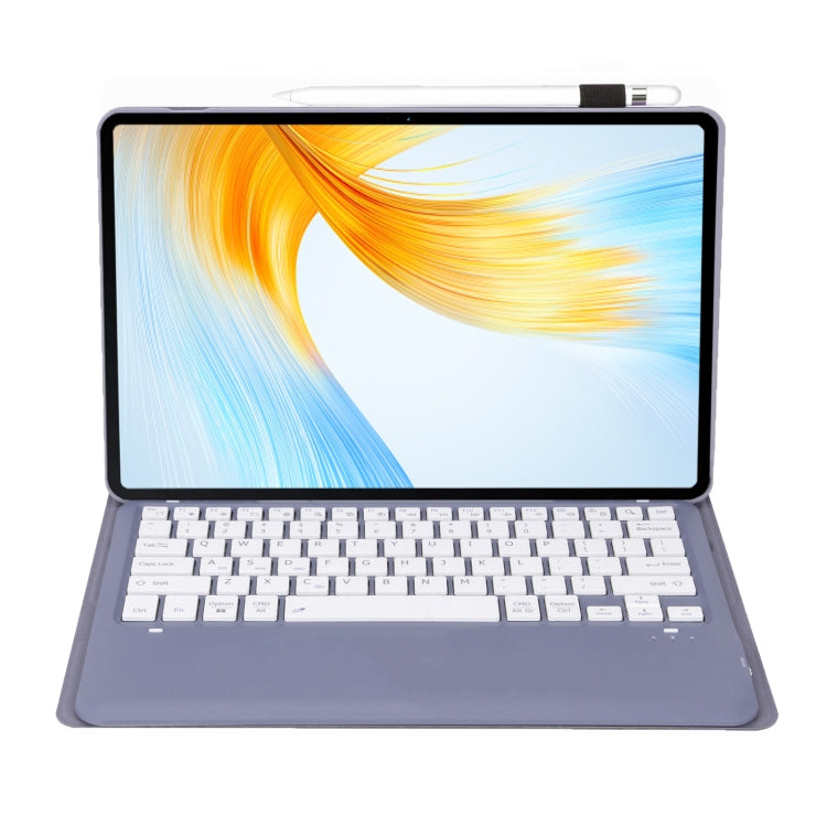 For Honor MagicPad 13 AH16 TPU Ultra-thin Detachable Bluetooth Keyboard Tablet Leather Case(Purple) - Huawei Keyboard by buy2fix | Online Shopping UK | buy2fix