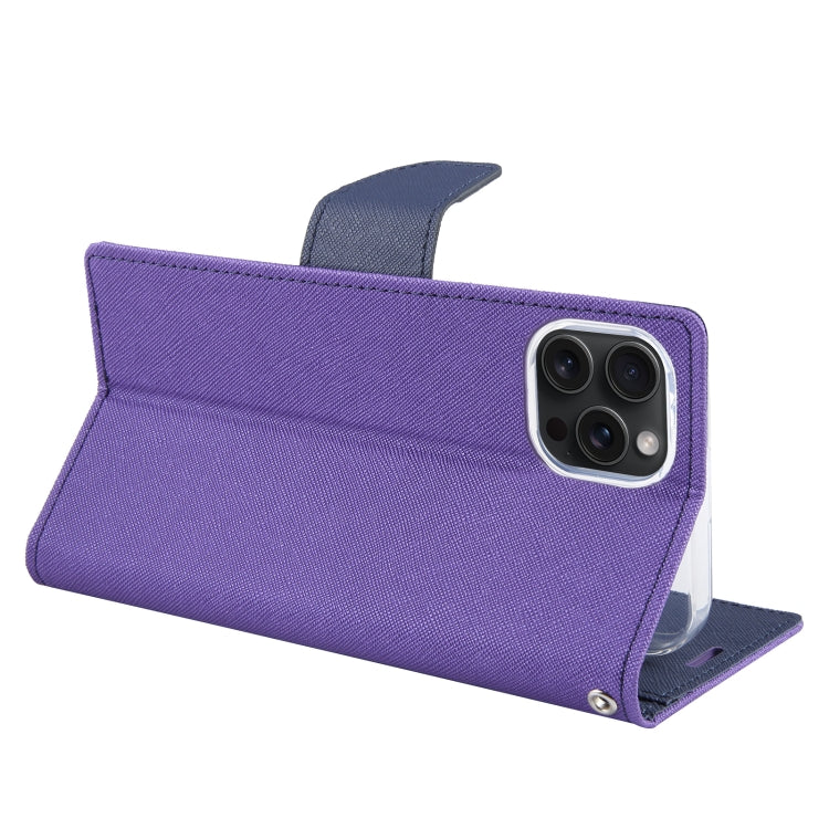 For iPhone 15 Pro Max GOOSPERY FANCY DIARY Cross Texture Leather Phone Case(Purple) - iPhone 15 Pro Max Cases by GOOSPERY | Online Shopping UK | buy2fix