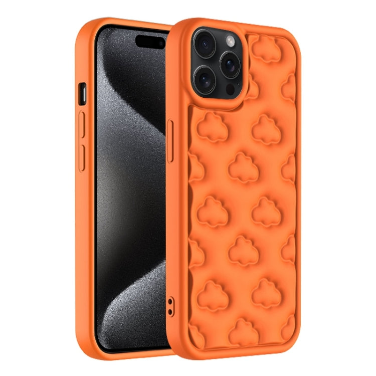 For iPhone 15 Pro Max 3D Cloud Pattern TPU Phone Case(Orange) - iPhone 15 Pro Max Cases by buy2fix | Online Shopping UK | buy2fix