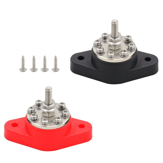 CP-4099 5/16 inch M8 RV Yacht 8-way Terminal Stud with 2pcs M5x20 Screws(Black + Red) - Booster Cable & Clip by buy2fix | Online Shopping UK | buy2fix