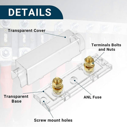 3 in 1 ANL Car Audio Modified Fuse Holder with 200A Fuse, Current:200A - Fuse by buy2fix | Online Shopping UK | buy2fix