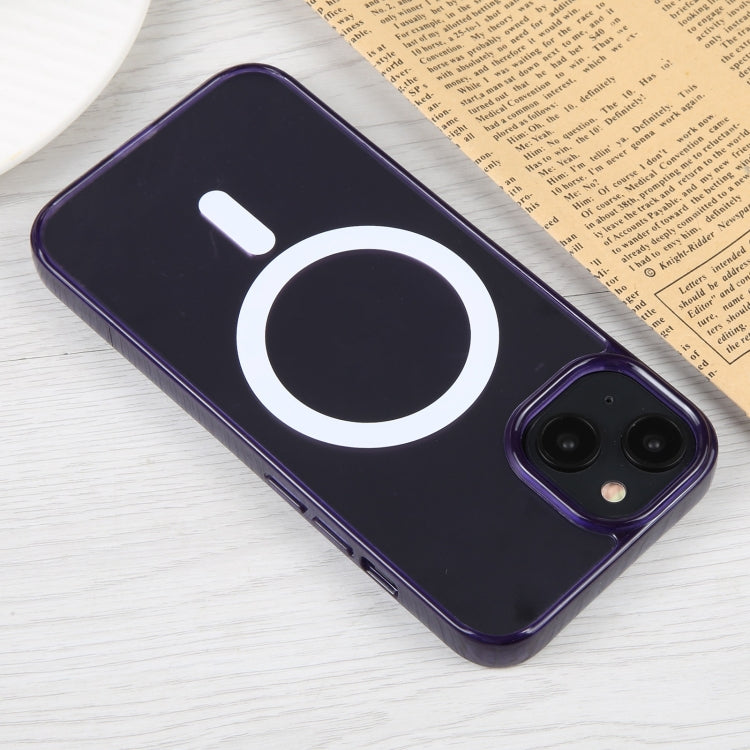 For iPhone 15 GEBEI MagSafe Magnetic Transparent Phone Case(Purple) - iPhone 15 Cases by GEBEI | Online Shopping UK | buy2fix