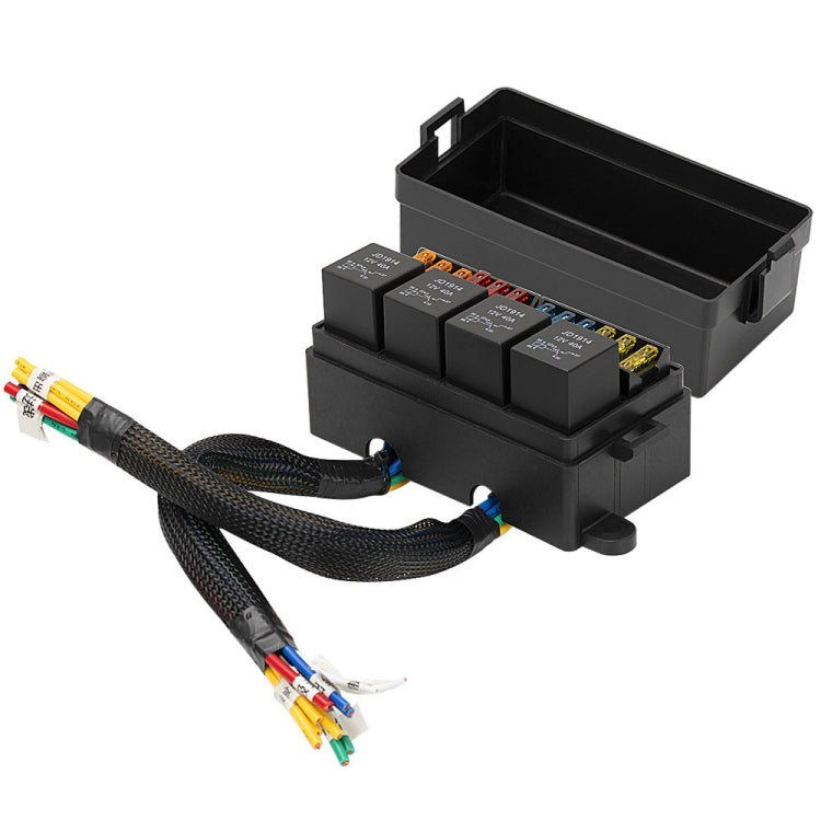 12V 5 Pin Car Modified 12 Slots Relay Fuse Box with Cable - Fuse by buy2fix | Online Shopping UK | buy2fix