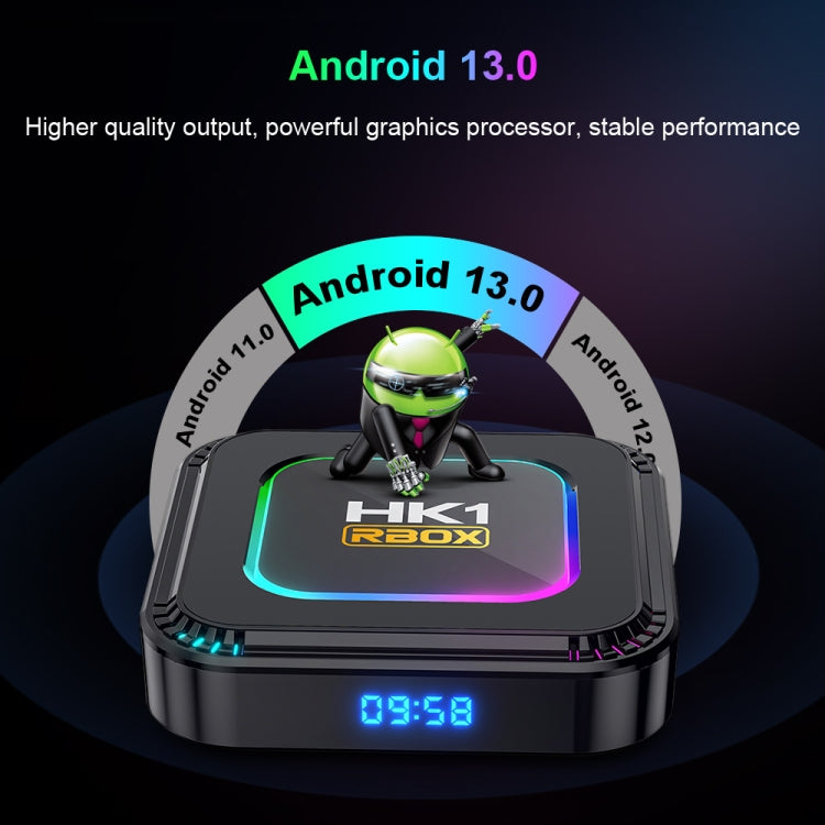 HK1 RBOX K8 8K Android 13.0 Smart TV Box with Remote Control, 4GB+128GB, RK3528 Quad-Core(US Plug) - Others by buy2fix | Online Shopping UK | buy2fix