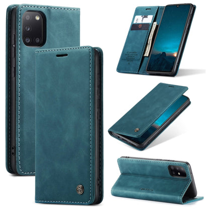 For Samsung Galaxy A31 CaseMe-013 Multifunctional Retro Frosted Horizontal Flip Leather Case with Card Slot & Holder & Wallet(Blue) - Samsung Accessories by CaseMe | Online Shopping UK | buy2fix