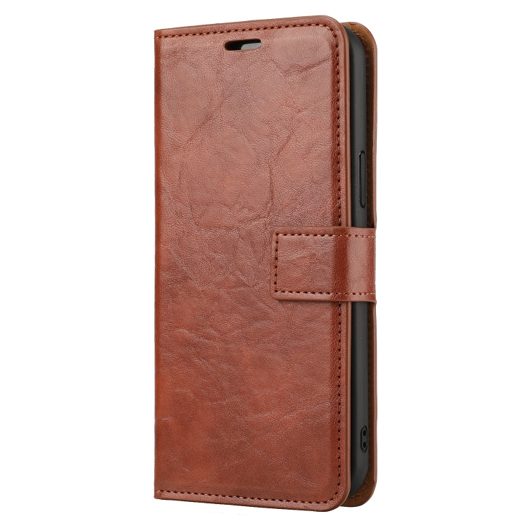 For iPhone 15 Pro Max Crazy Horse Texture Detachable Horizontal Flip PU Case(Brown) - iPhone 15 Pro Max Cases by buy2fix | Online Shopping UK | buy2fix