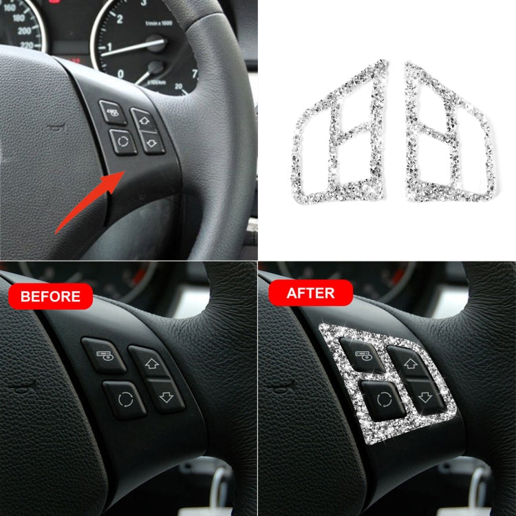 For BMW 3 Series E90 2005-2012 Car Steering Wheel Button Panel Diamond Decorative Sticker - Car Interior Mouldings by buy2fix | Online Shopping UK | buy2fix