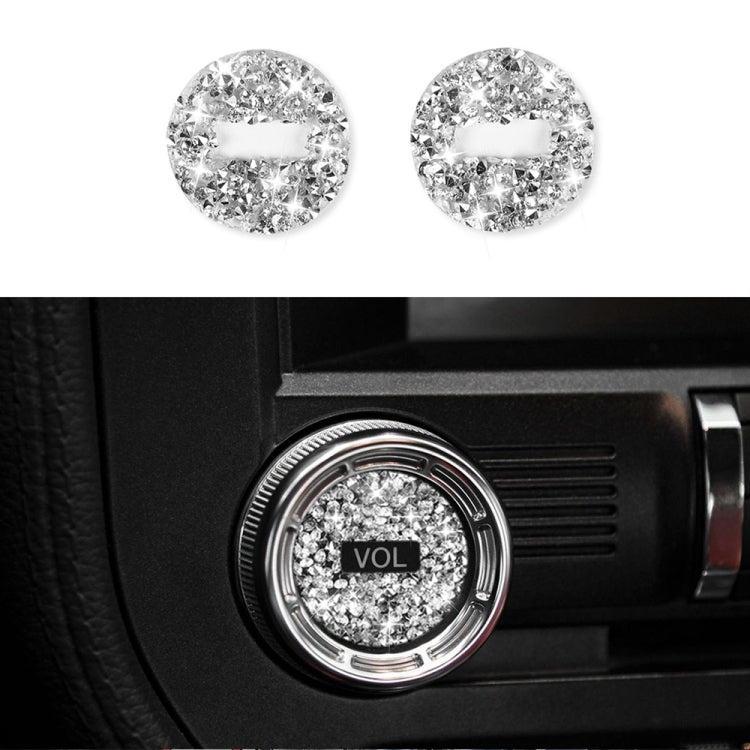 For Ford Mustang 2015-2020 2pcs Car Volume Button Diamond Decoration Sticker, Left and Right Drive - Car Interior Mouldings by buy2fix | Online Shopping UK | buy2fix