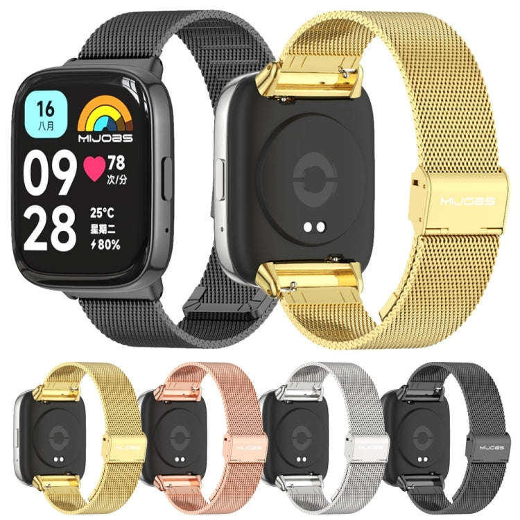 For Redmi Watch 3 Lite / Watch 3 Active Mijobs Milan Buckle Metal Watch Band(Silver) - Watch Bands by MIJOBS | Online Shopping UK | buy2fix