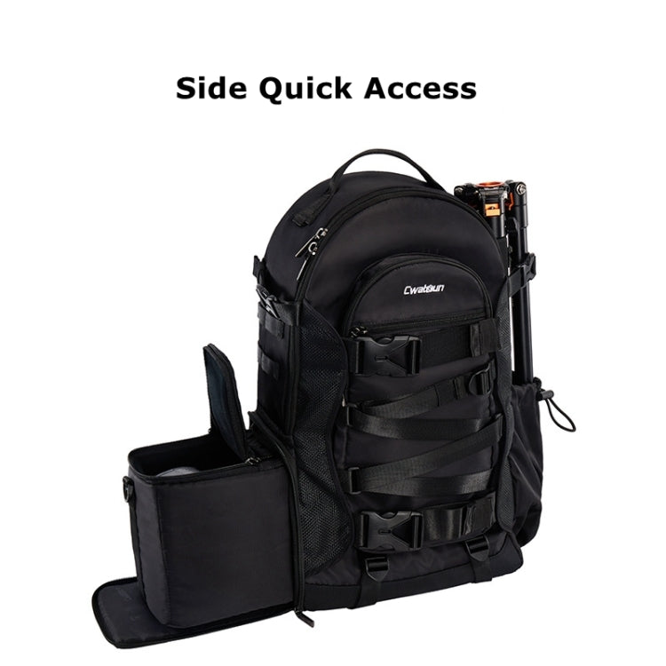 Cwatcun D111 Large Capacity Outdoor Professional Photography Backpack Shoulders Laptop Camera Bag, Size:56 x 33 x 18cm(Black) - Backpack by Cwatcun | Online Shopping UK | buy2fix