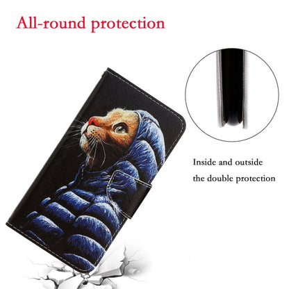 For Xiaomi Redmi 9A 3D Colored Drawing Horizontal Flip PU Leather Case with Holder & Card Slots & Wallet(Down Jacket Cat) - Xiaomi Cases by buy2fix | Online Shopping UK | buy2fix