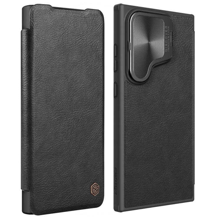 For Samsung Galaxy S24+ 5G NILLKIN Qin Prop Series Flip Camera Cover Design Leather Phone Case(Black) - Galaxy S24+ 5G Cases by NILLKIN | Online Shopping UK | buy2fix