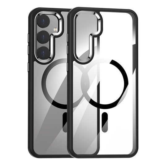 For Samsung Galaxy S24 5G MagSafe Anti-fingerprint Highly Transparent PC Phone Case(Black) - Galaxy S24 5G Cases by buy2fix | Online Shopping UK | buy2fix