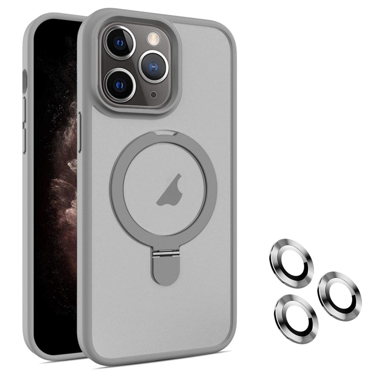 For iPhone 11 Pro Max MagSafe Magnetic Holder Phone Case(Grey) - iPhone 11 Pro Max Cases by buy2fix | Online Shopping UK | buy2fix