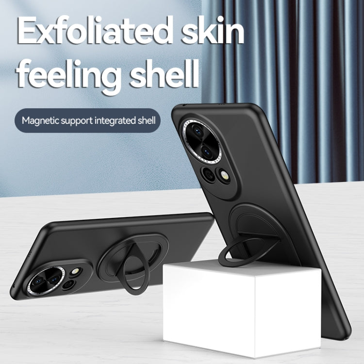 For Huawei nova 12 Pro Magsafe Hidden Fold Holder Full Coverage Shockproof Phone Case(Grey) - Huawei Cases by buy2fix | Online Shopping UK | buy2fix