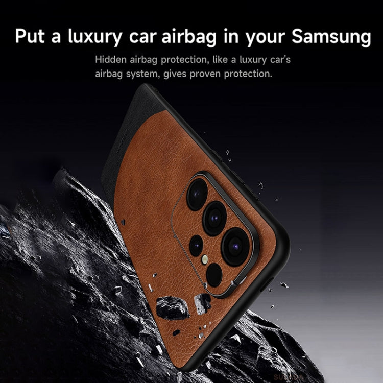For Samsung Galaxy S24 5G SULADA Stitching Leather MagSafe Magnetic Phone Case(Brown) - Galaxy S24 5G Cases by SULADA | Online Shopping UK | buy2fix