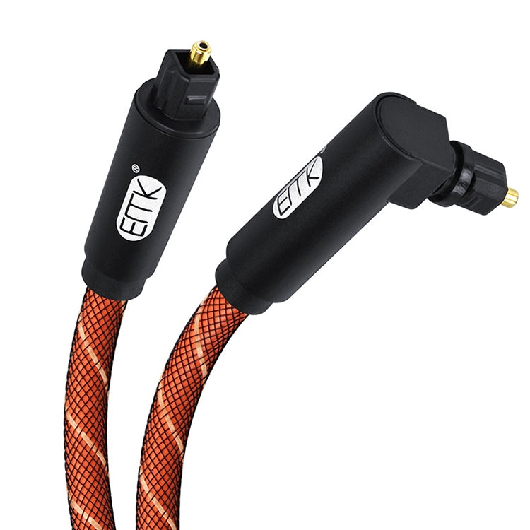 EMK 90 Degree Swivel Adjustable Right Angled 360 Degrees Rotatable Plug Nylon Woven Mesh Optical Audio Cable, Cable Length:3m(Orange) - Audio Optical Cables by EMK | Online Shopping UK | buy2fix