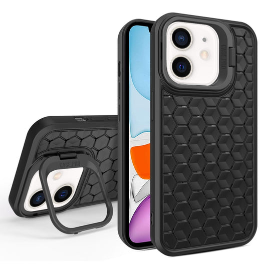 For iPhone 11 Honeycomb Radiating Lens Holder Magsafe Phone Case(Black) - iPhone 11 Cases by buy2fix | Online Shopping UK | buy2fix