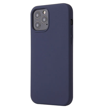 For iPhone 12 / 12 Pro Solid Color Liquid Silicone Shockproof Protective Case(Midnight Blue) - iPhone 12 / 12 Pro Cases by buy2fix | Online Shopping UK | buy2fix