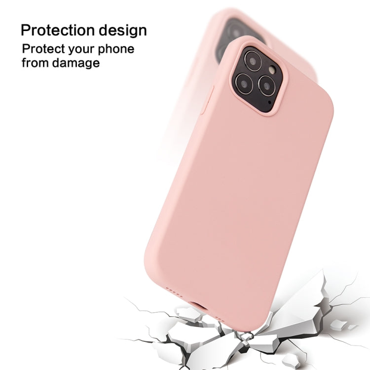 For iPhone 12 / 12 Pro Solid Color Liquid Silicone Shockproof Protective Case(Diamond Blue) - iPhone 12 / 12 Pro Cases by buy2fix | Online Shopping UK | buy2fix