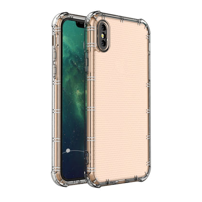 For iPhone X / XS Straight Edge Dual Bone-bits Shockproof TPU Clear Case - More iPhone Cases by buy2fix | Online Shopping UK | buy2fix