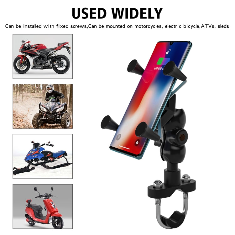 WUPP CS-1133A1 Motorcycle Four-claw X Shape Adjustable Mobile Phone Holder Bracket, Double Tap Buckle Version - Holder by WUPP | Online Shopping UK | buy2fix