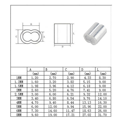 245 PCS M1.2 / M1.5 / M2 / M2.5 / M3 / M4 / M5 Wire Rope 8-shaped Aluminum Sleeve - In Car by buy2fix | Online Shopping UK | buy2fix