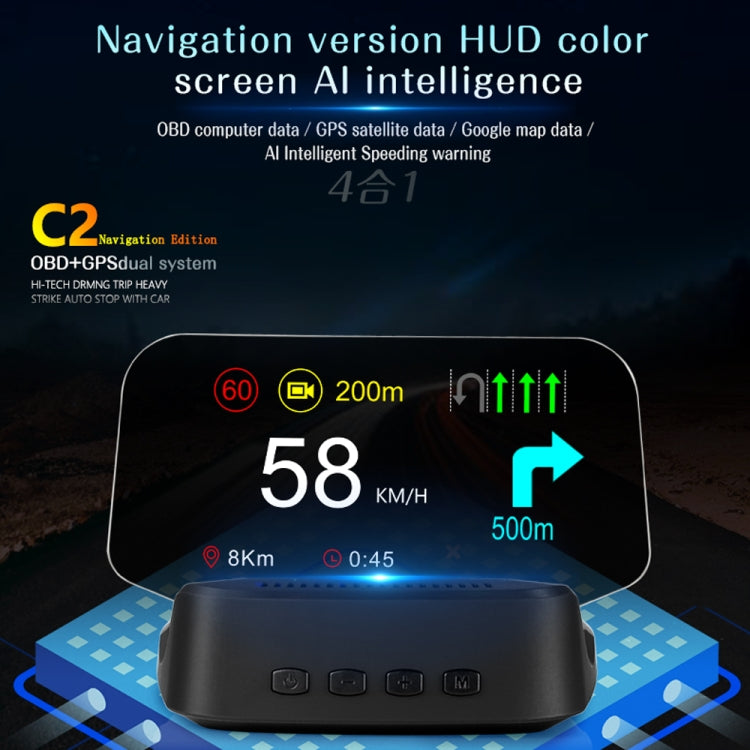 C2 Car HUD Head-up Display GPS Digital Meter Water Temperature / Voltage / Speed - Head Up Display System by buy2fix | Online Shopping UK | buy2fix