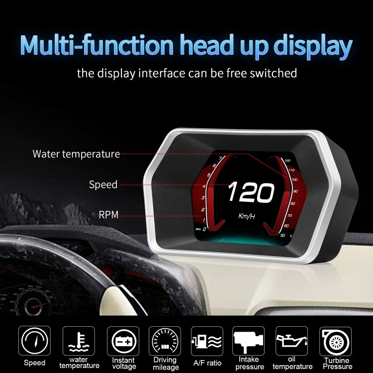 P17 Car HUD Head-up Display GPS Speed Meter Car OBD2 Fault Elimination Code - Head Up Display System by buy2fix | Online Shopping UK | buy2fix