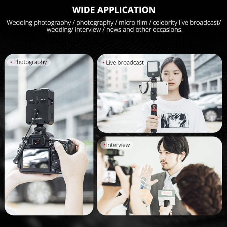 YELANGU LED02 Live Broadcast Micro Film Reporter Interview Recording Microphone Light - Selfie Light by YELANGU | Online Shopping UK | buy2fix