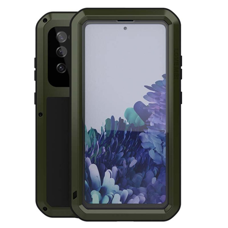 For Samsung Galaxy S20 FE LOVE MEI Metal Shockproof Waterproof Dustproof Protective Case with Glass(Army Green) - Galaxy S20 FE Cases by NILLKIN | Online Shopping UK | buy2fix