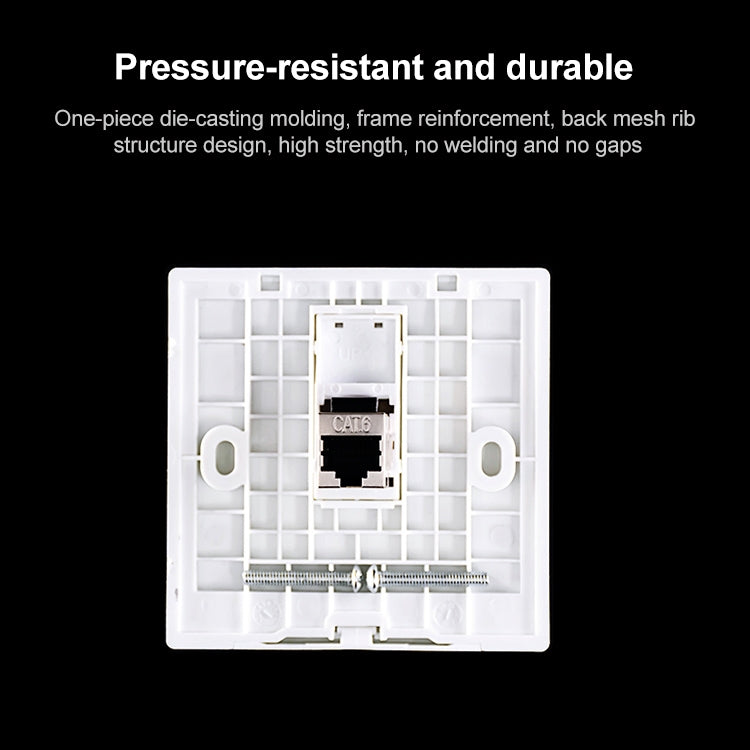 CAT.6 Shielded Pass-through Network Module, Dual Ports Panel + Shielded Pass-through + Telephone Socket(White) - Lan Cable and Tools by buy2fix | Online Shopping UK | buy2fix