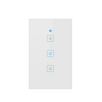 WS-US-03 EWeLink APP & Touch Control 2A 3 Gangs Tempered Glass Panel Smart Wall Switch, AC 90V-250V, US Plug - Consumer Electronics by buy2fix | Online Shopping UK | buy2fix