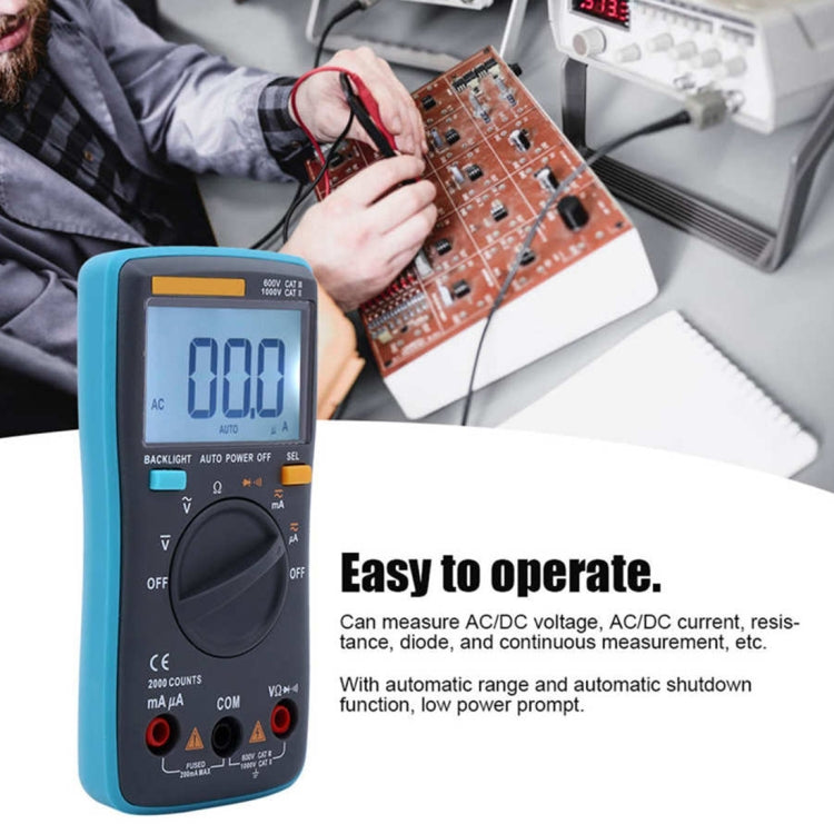 ZT98 CAT III  600V Portable Digital Multimeter 2000 Counts Back-light AC / DC Current Voltage Tester Meter with LCD Screen & Holder - Consumer Electronics by buy2fix | Online Shopping UK | buy2fix