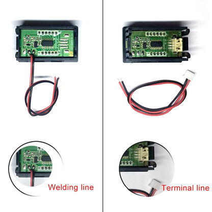 10 PCS 0.56 inch 3 Terminal Wires Digital Voltage Meter with Shell, Color Light Display, Measure Voltage: DC 0-100V (Red) - Consumer Electronics by buy2fix | Online Shopping UK | buy2fix