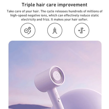 Original Xiaomi Mijia H301 Negative Ion Quick Drying Electric Hair Dryer, US Plug(Purple) - Hair Dryers & Accessories by Xiaomi | Online Shopping UK | buy2fix