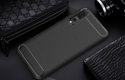 For Huawei  P20 Pro Brushed Texture Carbon Fiber Shockproof TPU Protective Back Case(Black) - Huawei Cases by buy2fix | Online Shopping UK | buy2fix