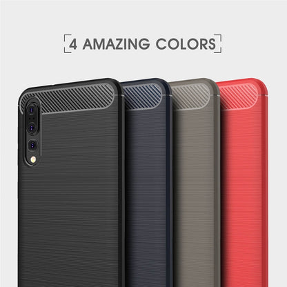 For Huawei  P20 Pro Brushed Texture Carbon Fiber Shockproof TPU Protective Back Case(Black) - Huawei Cases by buy2fix | Online Shopping UK | buy2fix