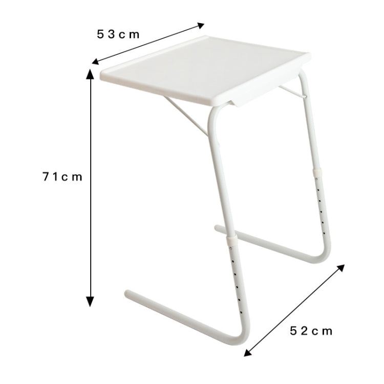 Plastic Pad Steel Tube Bracket Liftable Foldable Portable Multi-purpose Laptop Table, Adjustable Height: 52-72cm, Adjustable Angle: 30 Degrees / 60 Degrees / 90 Degrees(White) - Laptop Stand by buy2fix | Online Shopping UK | buy2fix