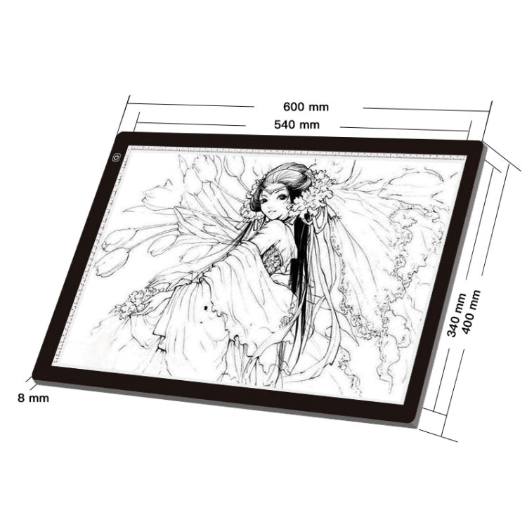 A2 Size 23W 12V  LED Three Level of Brightness Dimmable Acrylic Copy Boards for Anime Sketch Drawing Sketchpad, with Power Adapter - Consumer Electronics by buy2fix | Online Shopping UK | buy2fix