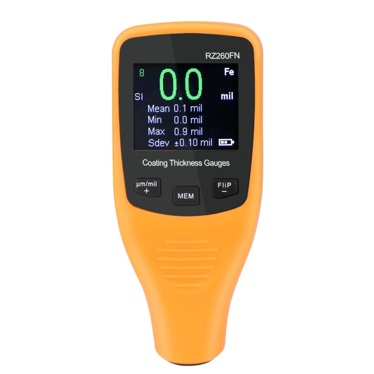 RZ260FN Ferrous & Non-Ferrous 2 in 1 LCD Display Ultrasonic Coating Paint Thickness Gauge Meter Tools (Orange) - Coating Thickness Gauge by buy2fix | Online Shopping UK | buy2fix