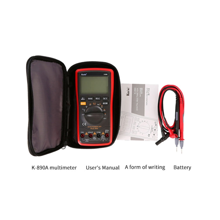 Kaisi K-890 Professional LCD Digital Multimeter Electrical Handheld Digital Multimeter Tester - Consumer Electronics by Kaisi | Online Shopping UK | buy2fix