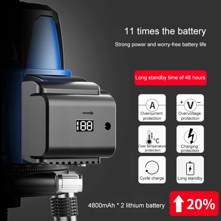 MBOOS LD Blue Light 5 Line Outdoor Laser Level Instrument with Suitcase & 1m Tripod - Consumer Electronics by buy2fix | Online Shopping UK | buy2fix